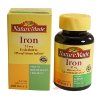 美国直邮 Nature Made Iron莱萃美补铁颗粒65mg 300粒